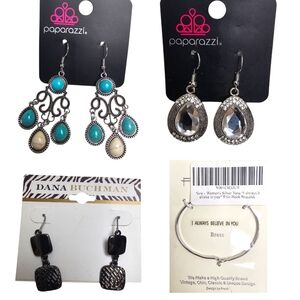 Paparazzi Silver and Turquoise Earrings Set